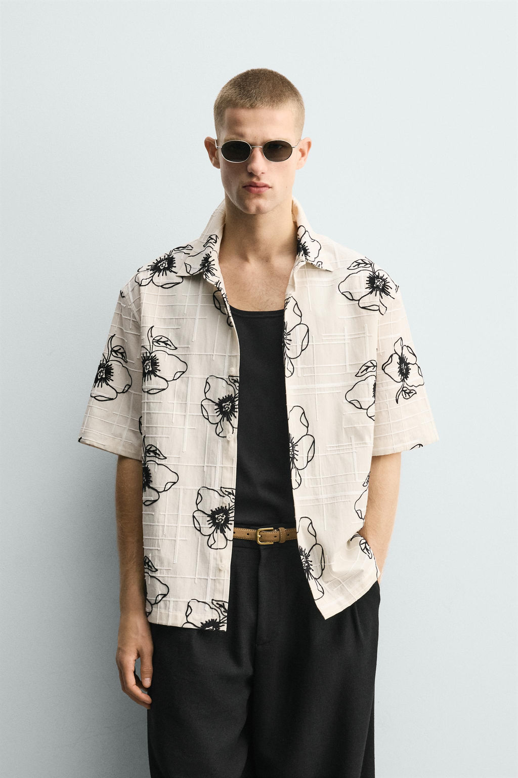 CAMISA JACQUARD BORDADO FLORAL / Crudo - Zara фото 2