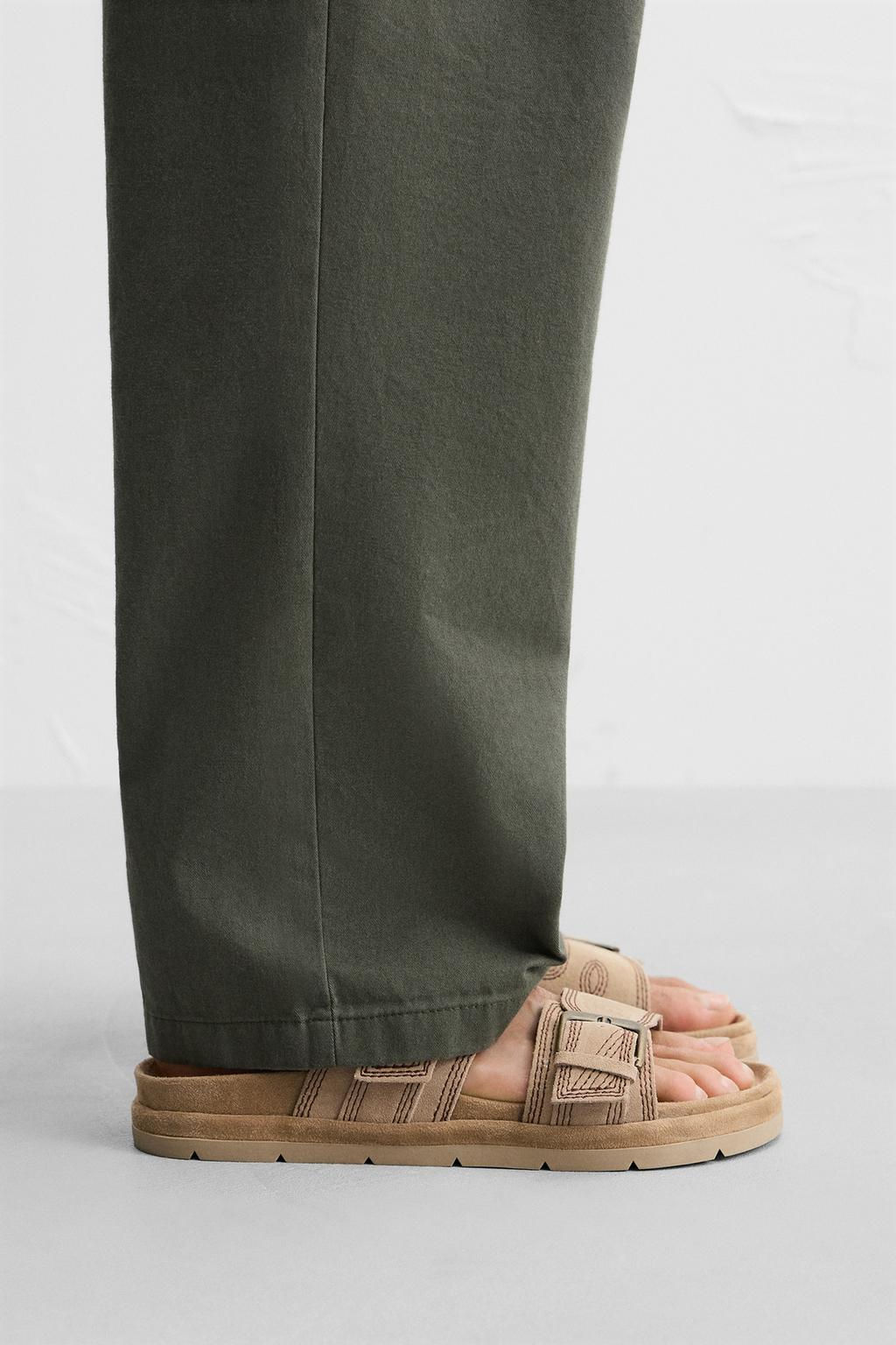 DOUBLE STRAP LEATHER SANDALS
