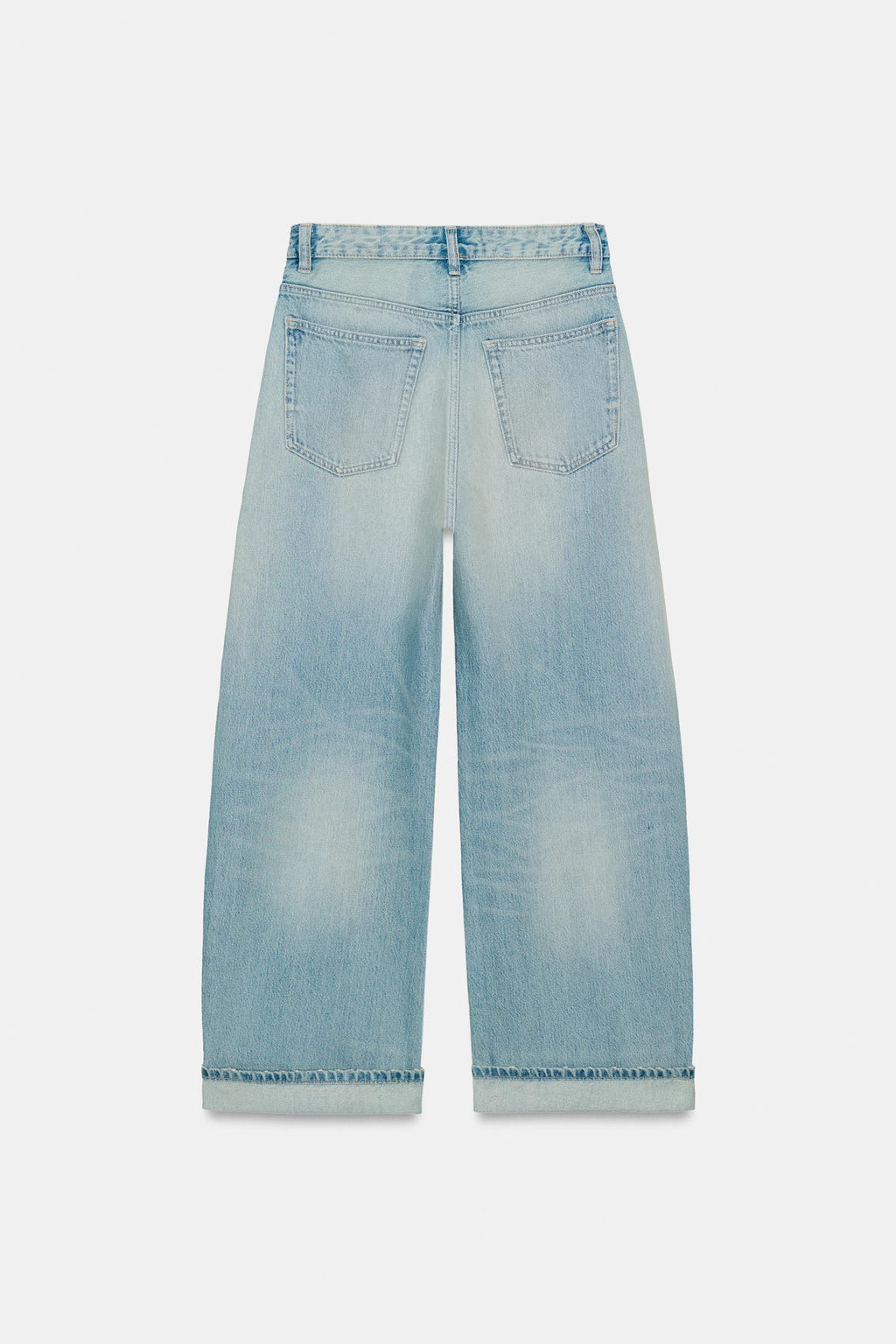 JEANS TRF BAGGY FOLDED ROTOS / Azul claro - Zara фото 9