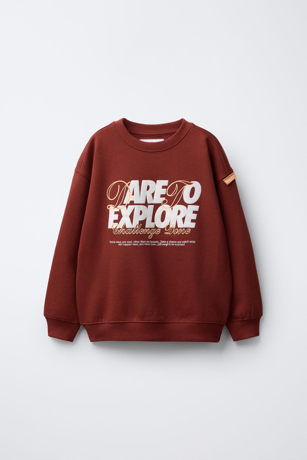 FLOCKED TEXT SWEATSHIRT