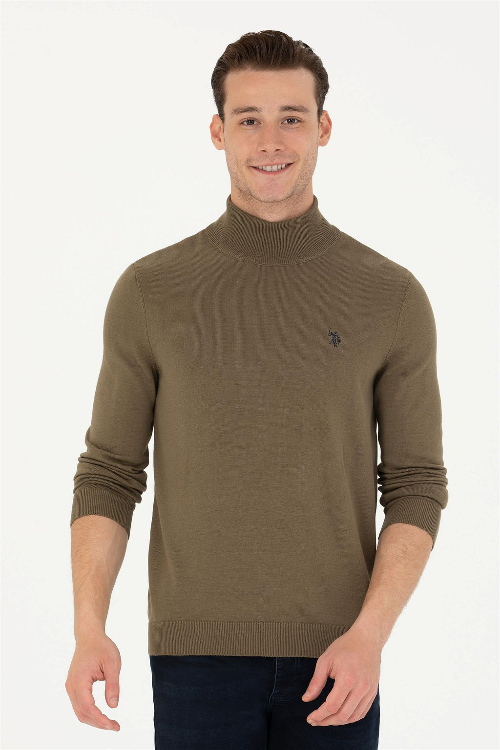 U. S. Polo Assn Мужской базовый свитер цвета хаки - U.s. polo assn фото 3