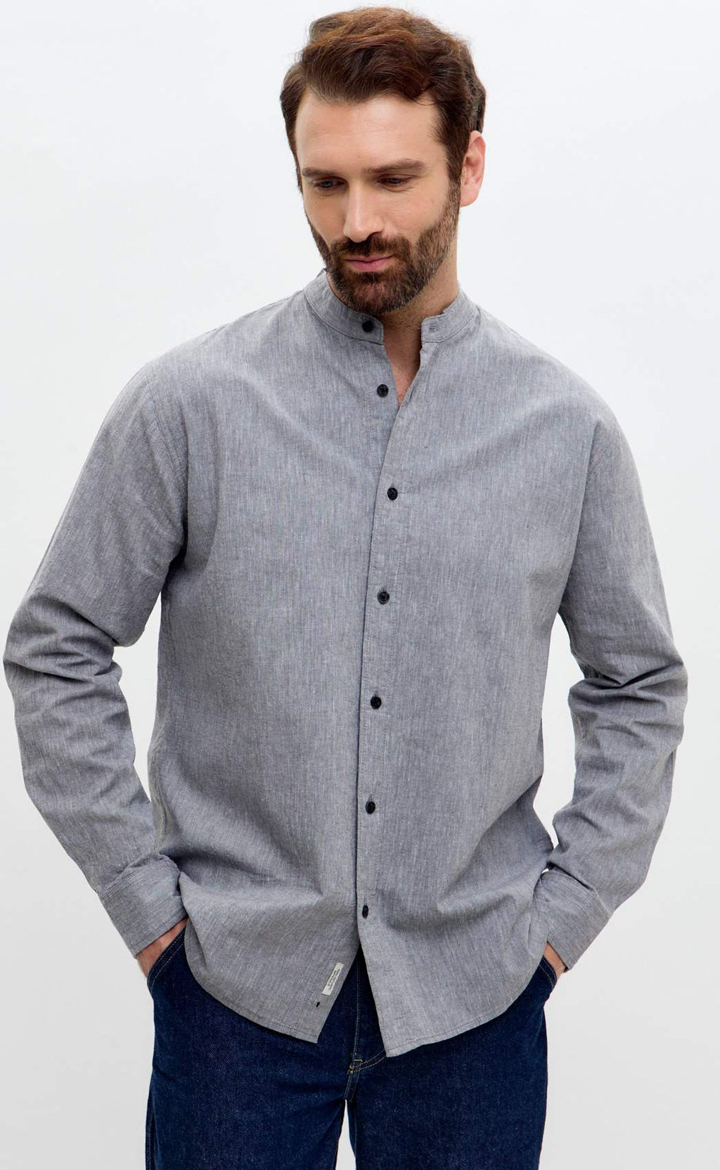 Рубашка д/р лен F511-0480 green-grey - Fine joyce фото 10