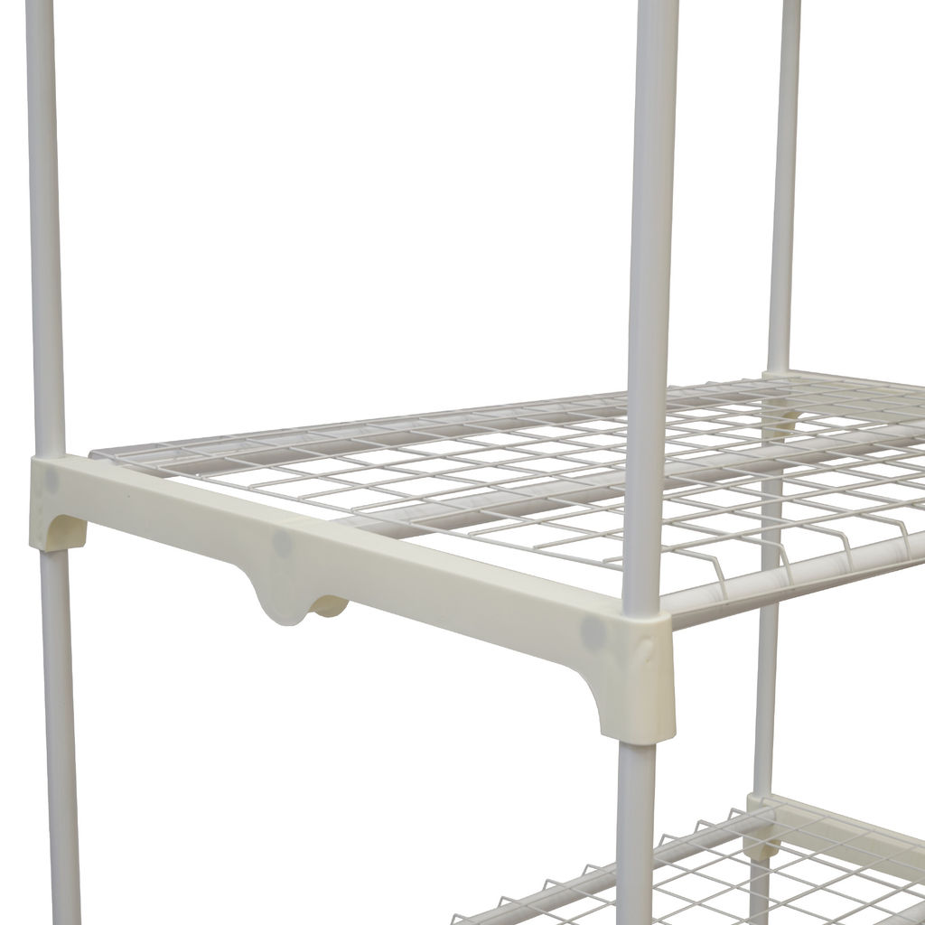UGH-R30 H190 WHITE/WHITE Парник-стеллаж для рассады, 5 полок, 70x50x190см. Металлическая труба в ПВХ, цвет белый. Тент из армированного полиэтилена 135г/м2, цвет сетки белый. TM ФитоЛето