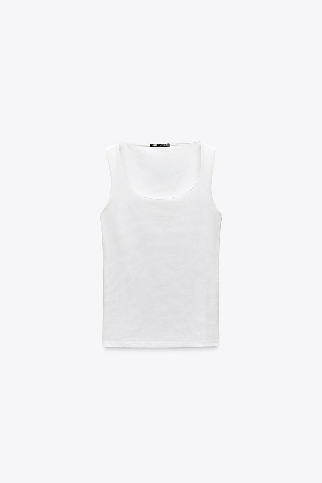 POLYAMIDE TOP WITH WIDE STRAPS - Zara фото 22