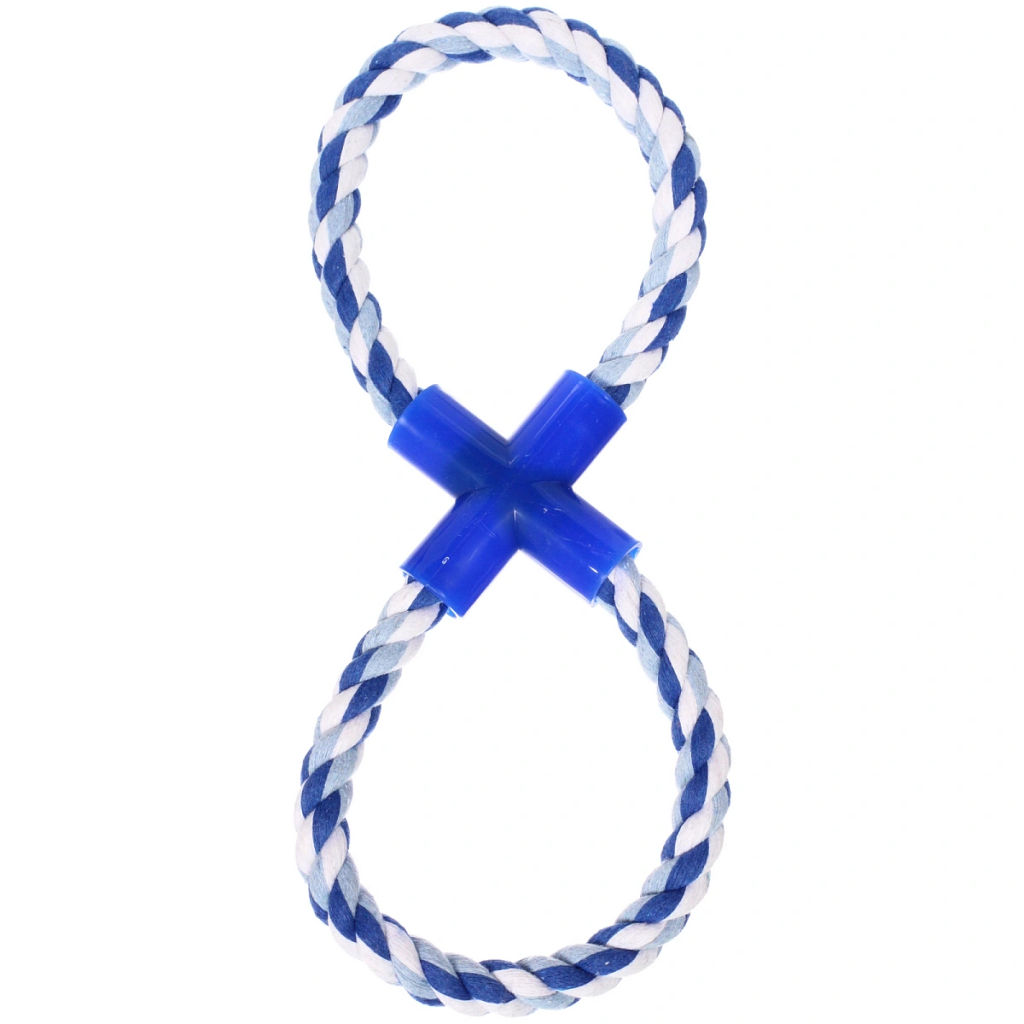 Цена за 6 шт. Игрушка - канат для собак средних и крупных пород "НЕСКУЧАЙКА", цвет синий 25*10,5см / 80гр (лейбл)