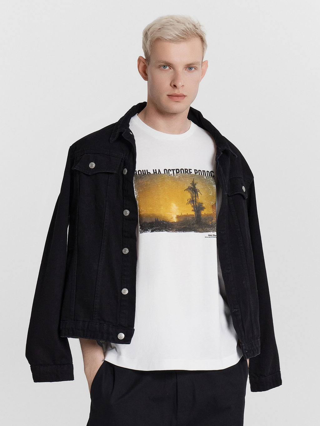 Футболка мужская белая с принтом в виде картины Ночь на острове Родос, Иван Айвазовский - Mark formelle фото 6