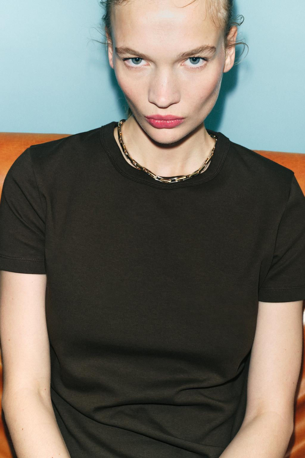 SHORT SLEEVE INTERLOCK T-SHIRT - Zara фото 19