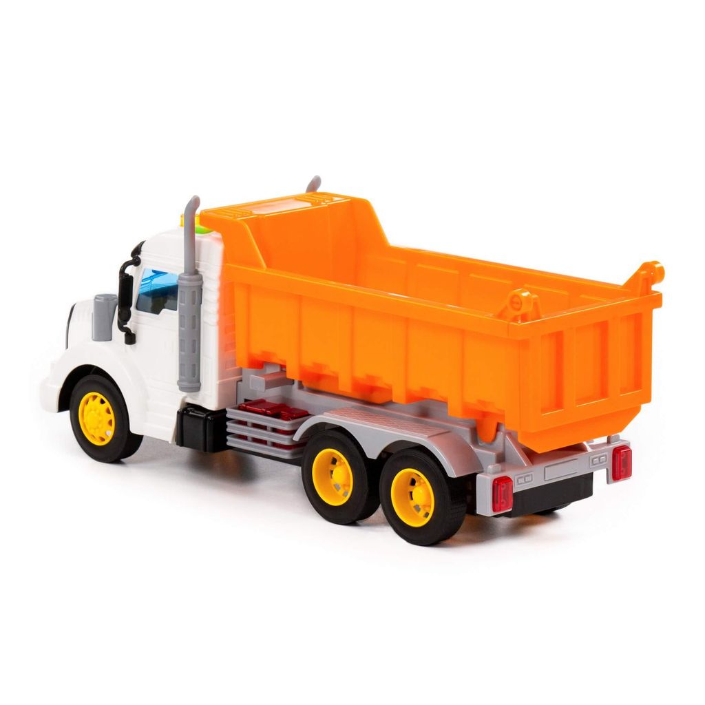 Профи, автомобиль-самосвал инерционный (со светом и звуком) (оранжевый) (в коробке) - Полесье фото 9