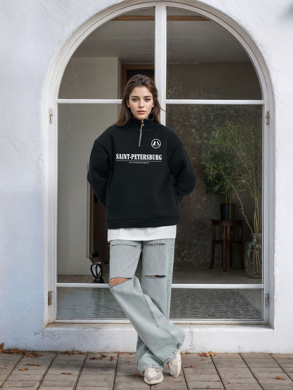 Толстовка женская с зип-воротником Saint Petersburg - Yollochka фото 18