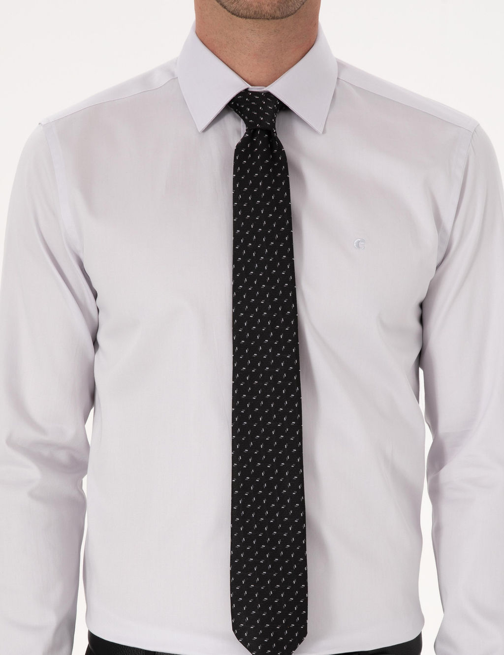 A__k Gri Slim Fit %100 Pamuk Klasik G_mlek