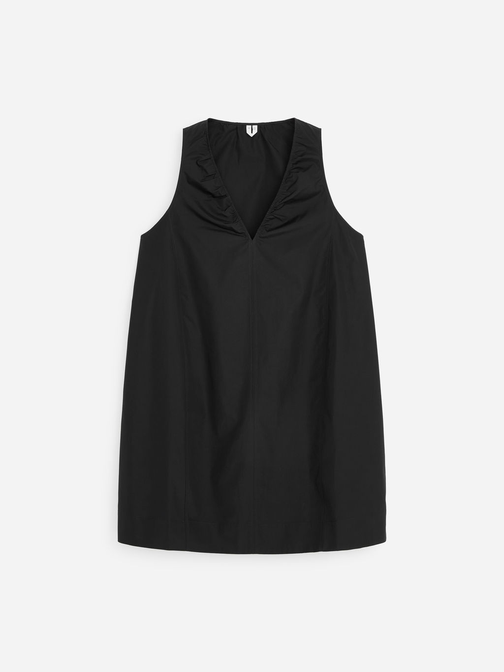 Vestido con escote de pico y fruncidos