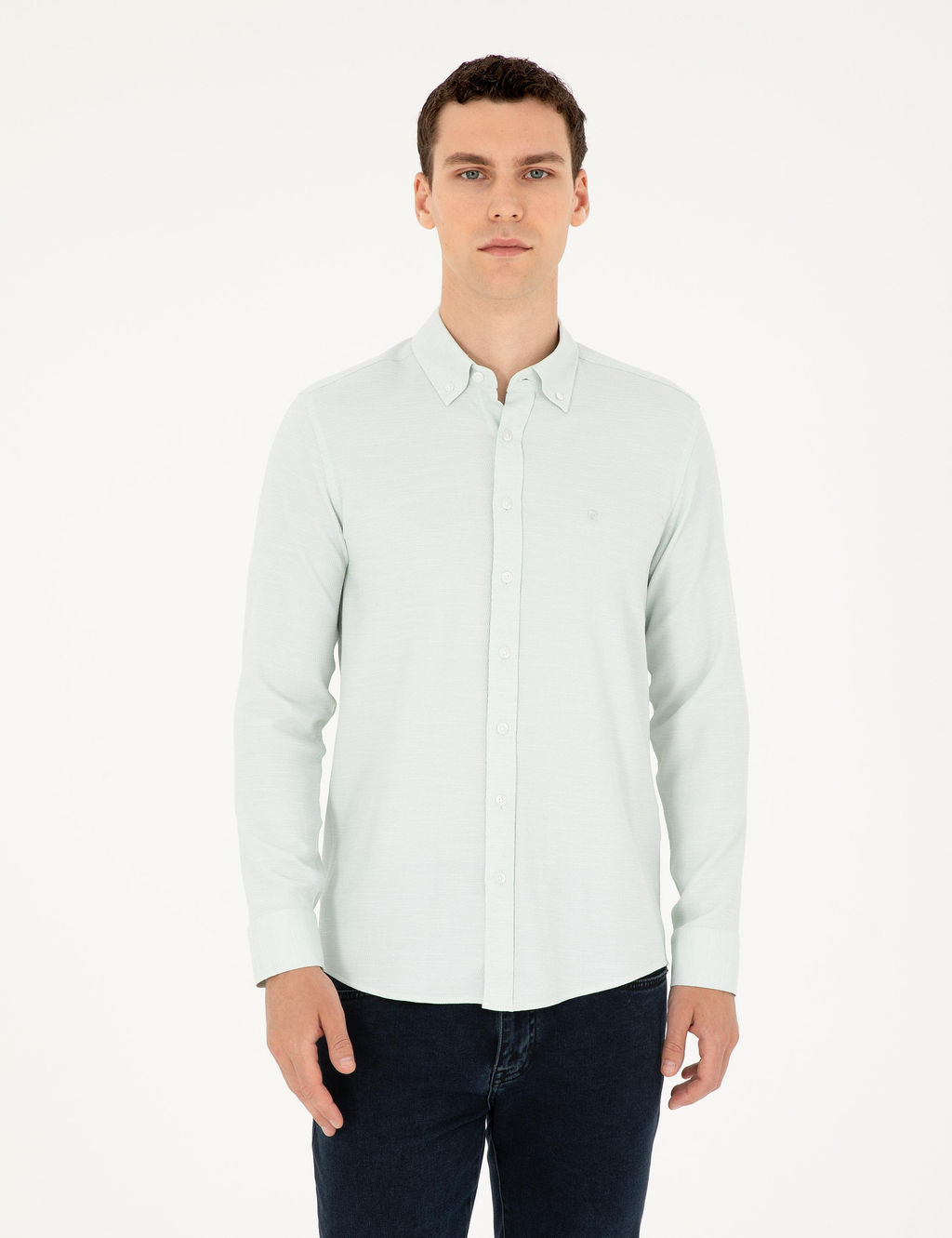 Ye_il Slim Fit Uzun Kollu G_mlek