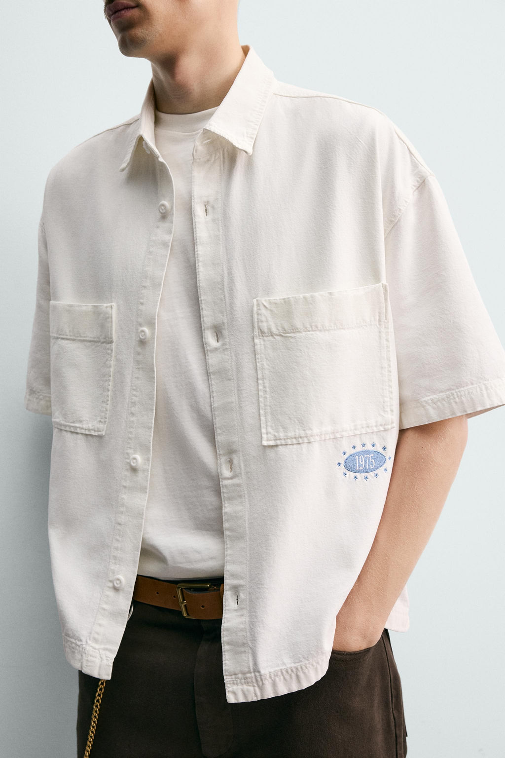 CAMISA RELAXED FIT ESTAMPADOS LAVADOS / Blanco roto - Zara фото 5
