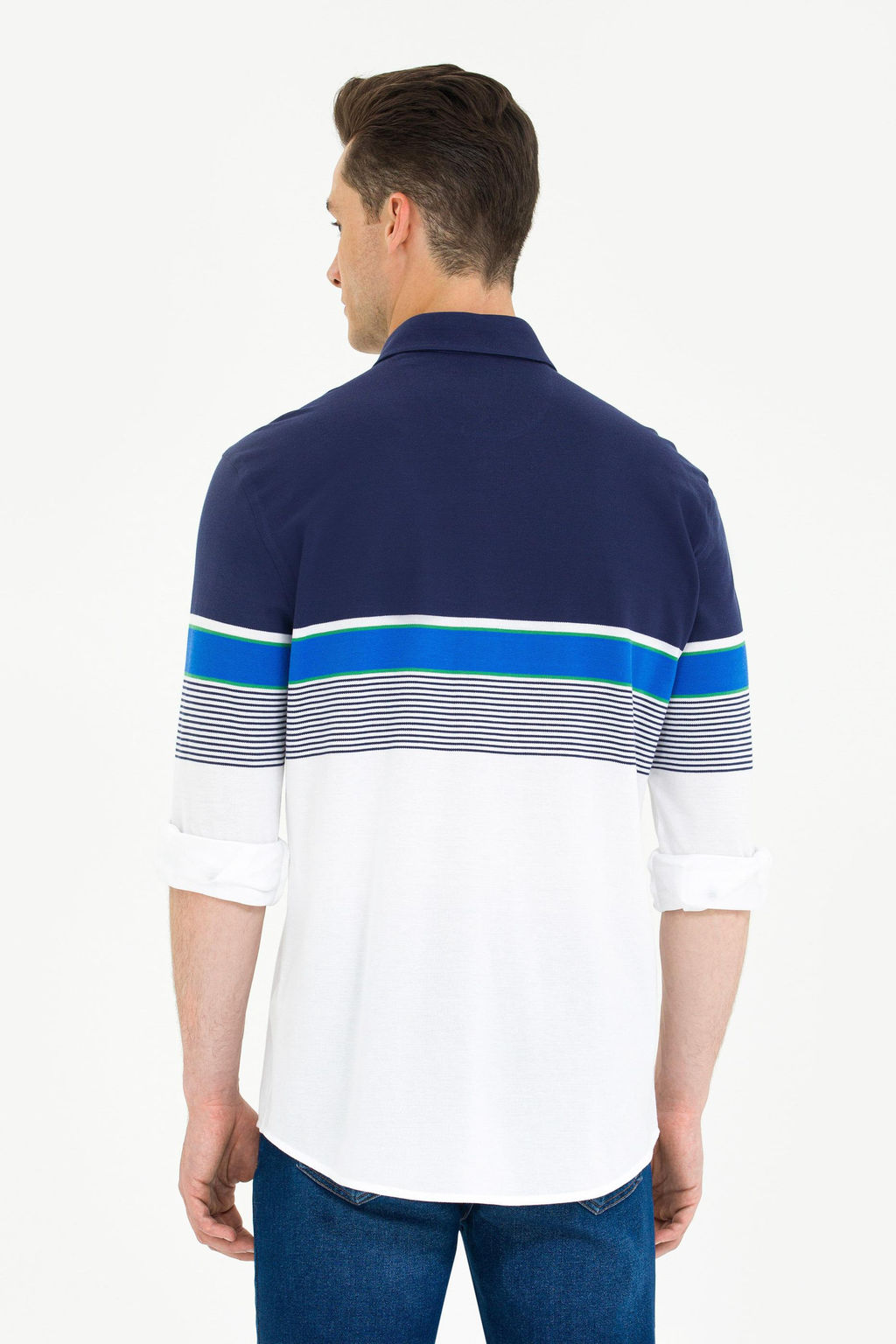 Мужская темно-синяя рубашка с длинным рукавом - U.s. polo assn фото 5