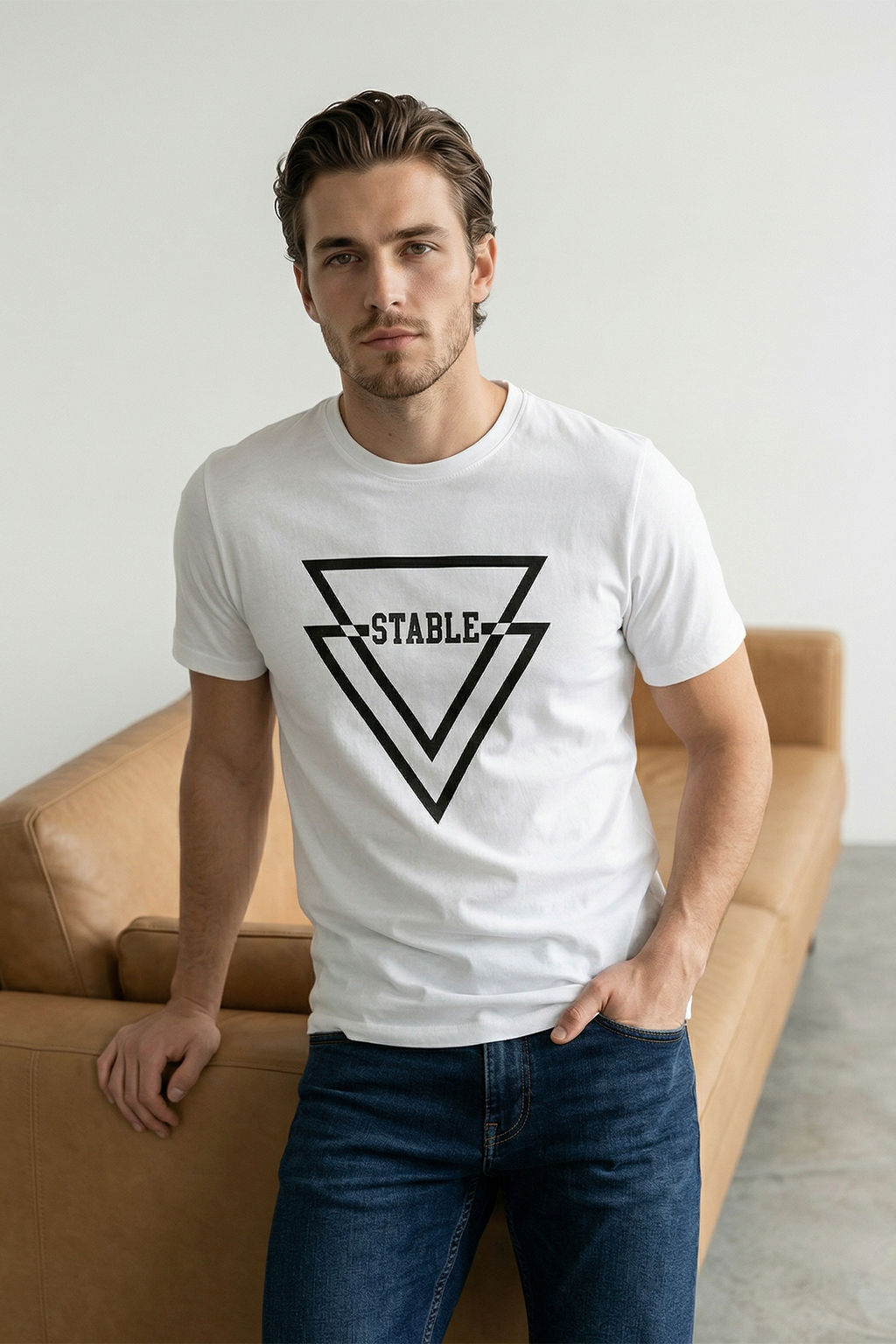 Siyah-Beyaz 2li Paket Regular/Normal Kal?p Bask?l? %100 Pamuk T-Shirt TMNSS26TS00043