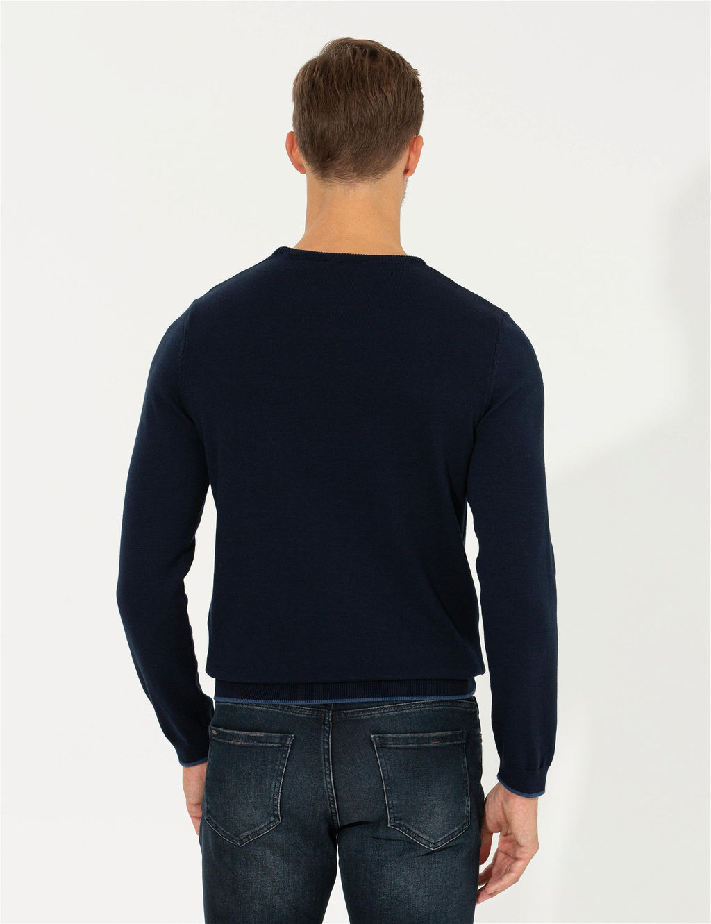 Lacivert Slim Fit Bisiklet Yaka Triko Kazak - Pierre cardin фото 5
