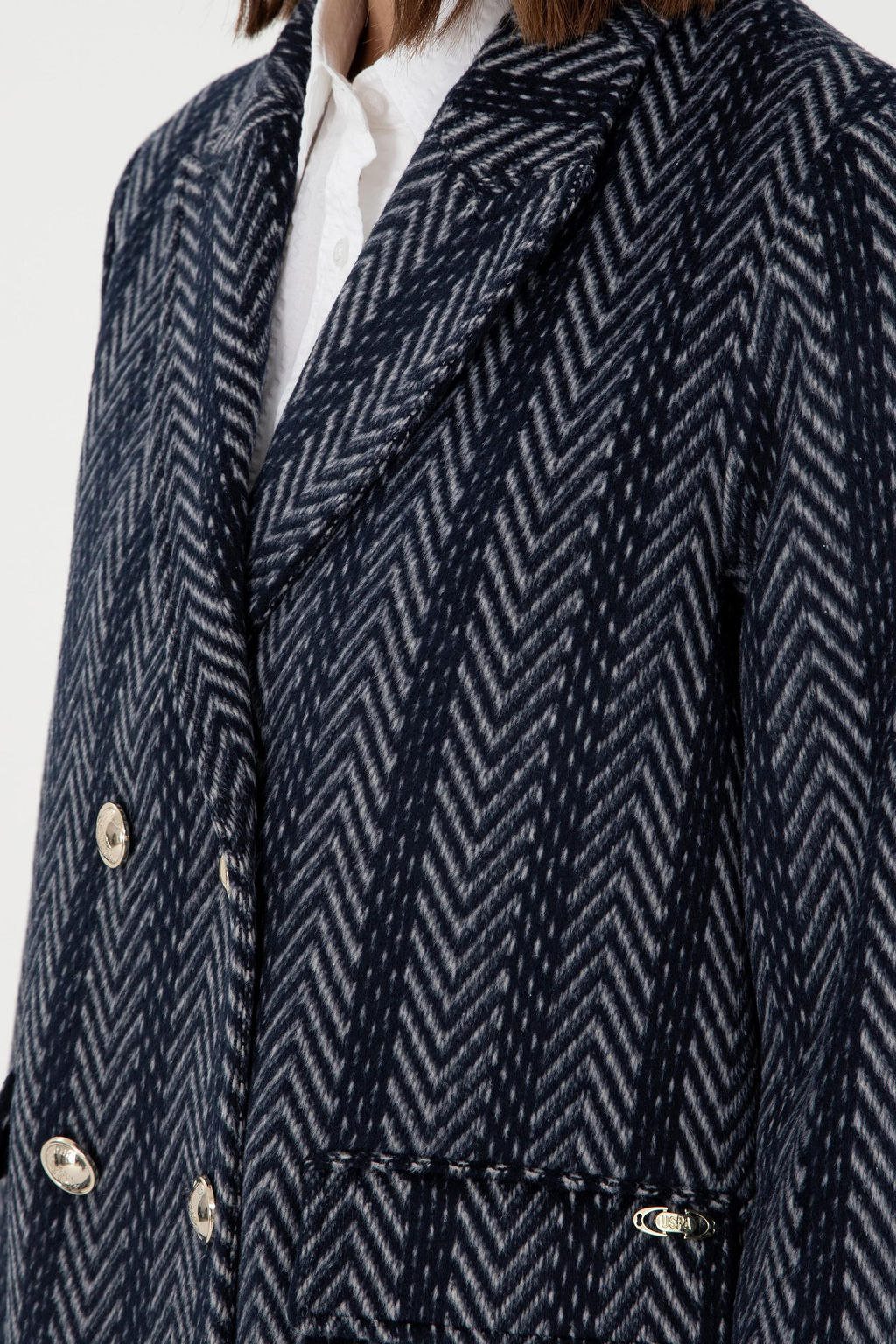 Женское темно-синее пальто Stash - U.s. polo assn фото 7