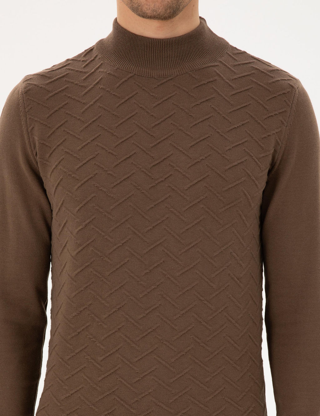 Ye_il Slim Fit Yar_m Bal_k__ Yaka Triko Kazak - Pierre cardin фото 6