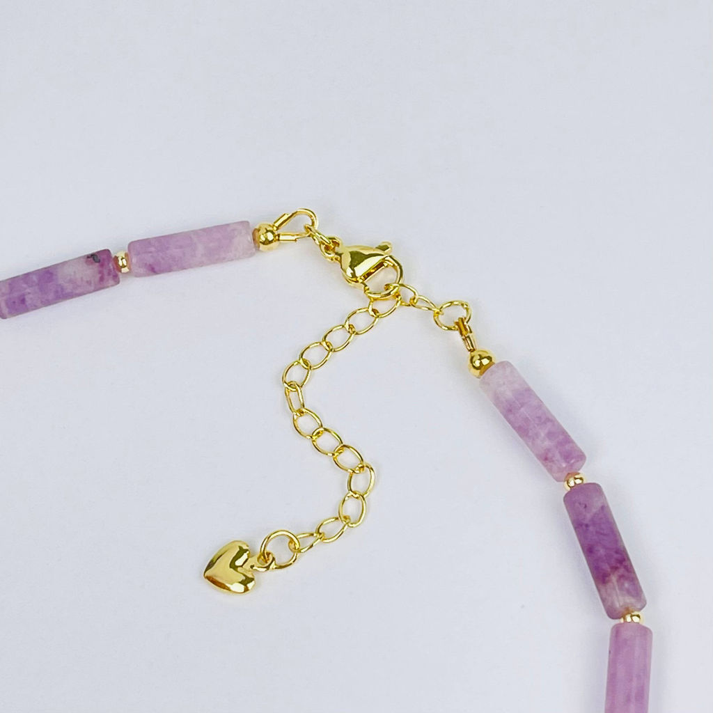 Колье из Лепидолита и Жемчуга 40 см +