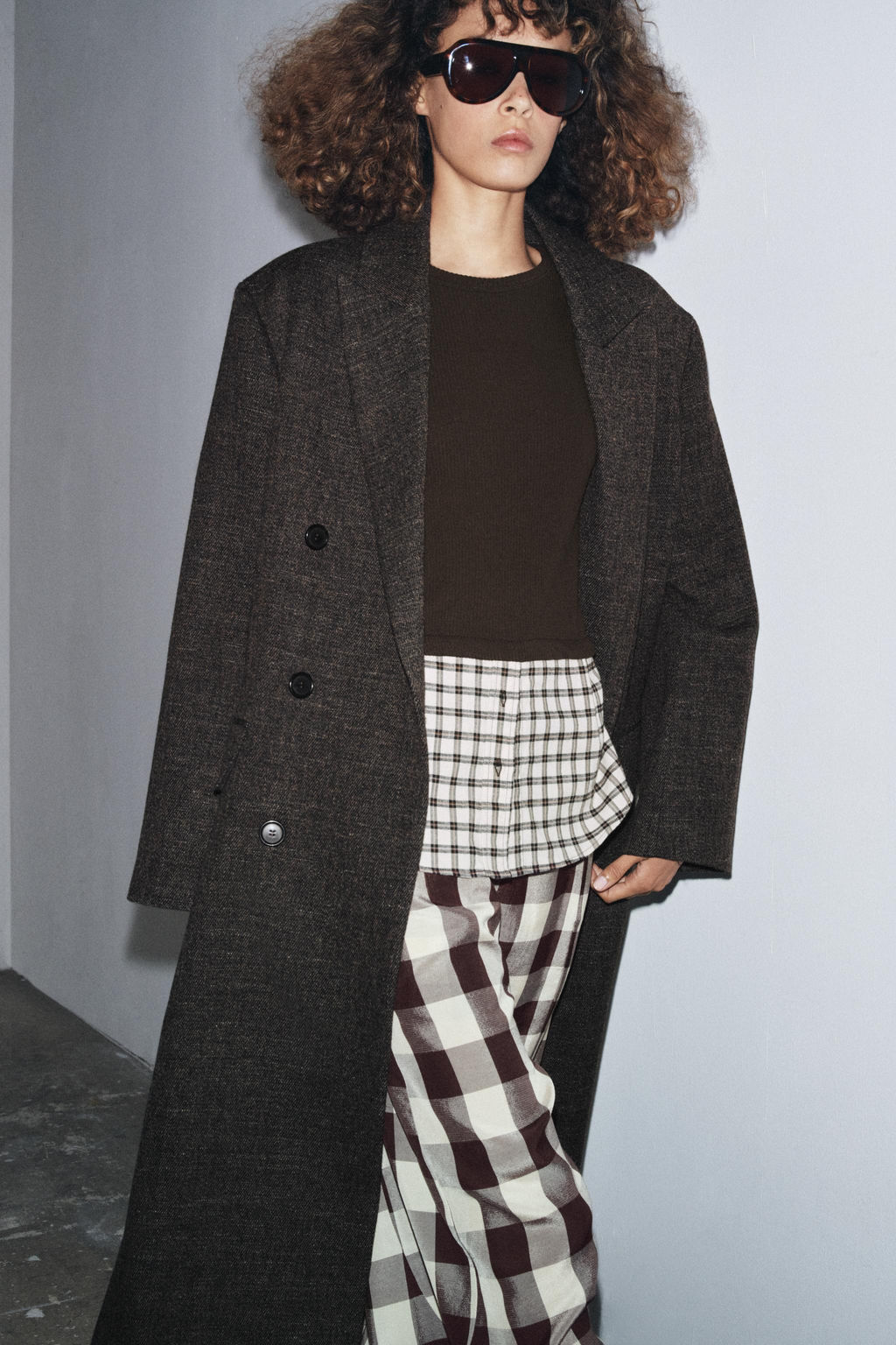 CONTRAST CHECK T-SHIRT - Zara фото 9