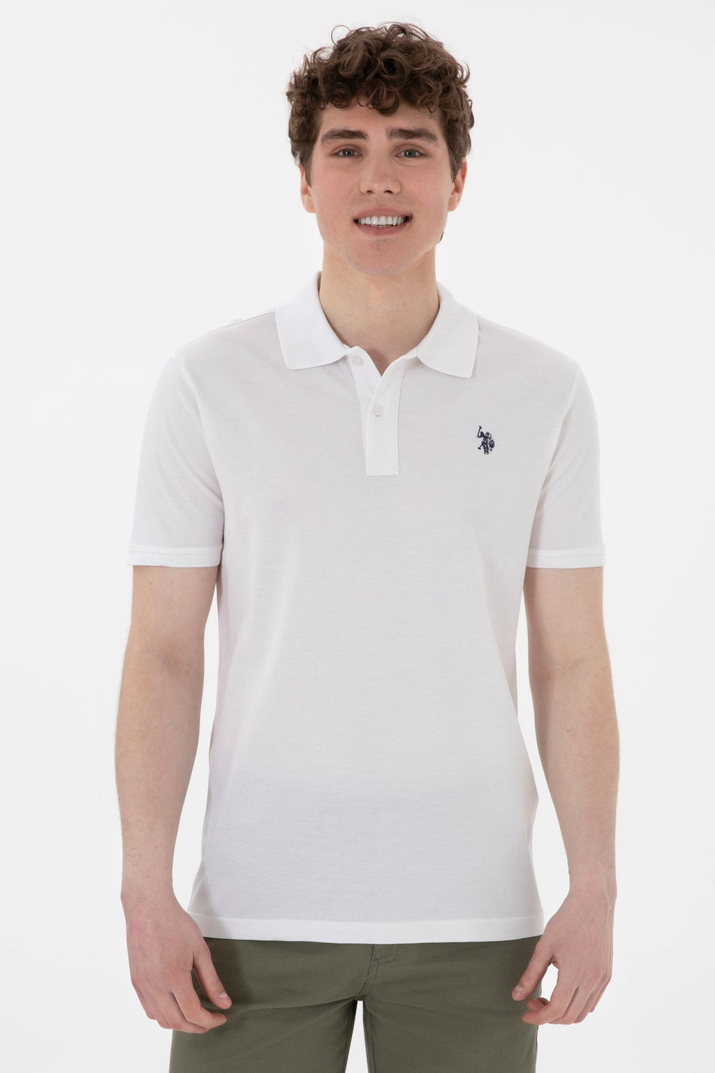 Erkek Regular Fit Polo Yaka Beyaz Basic Ti__rt Sepette S_rpriz _ndirim