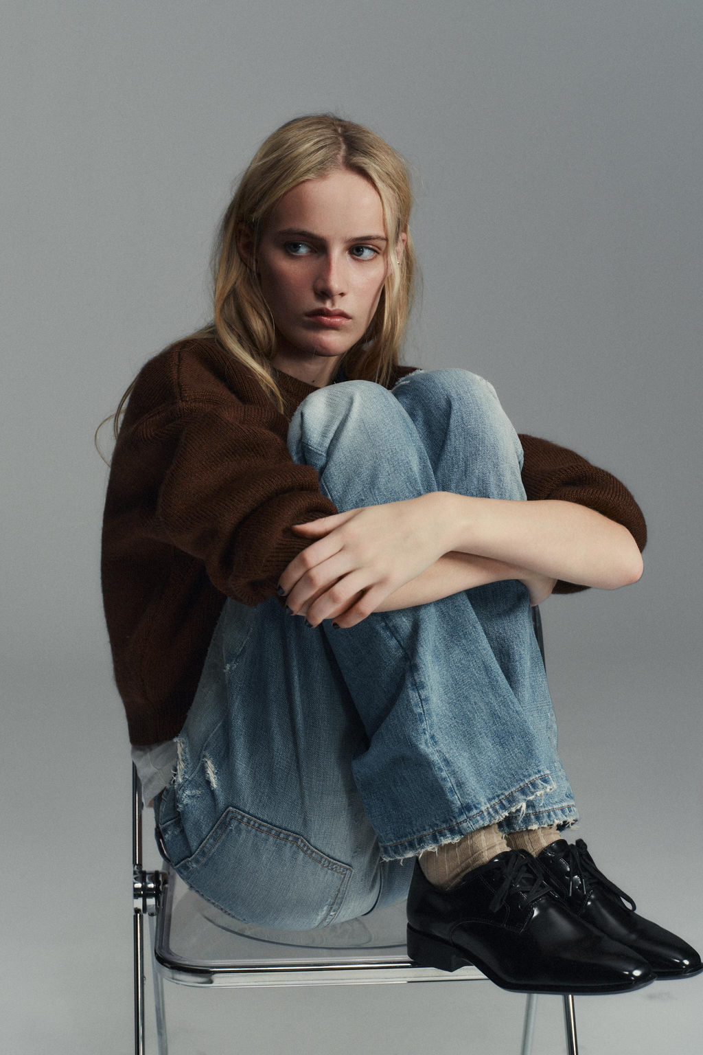 LEATHER LACE-UP DERBY SHOES - Zara фото 2