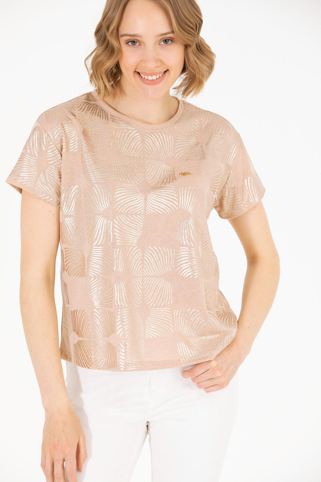 U. S. Polo Assn Женская разноцветная футболка с круглым вырезом - U.s. polo assn фото 3