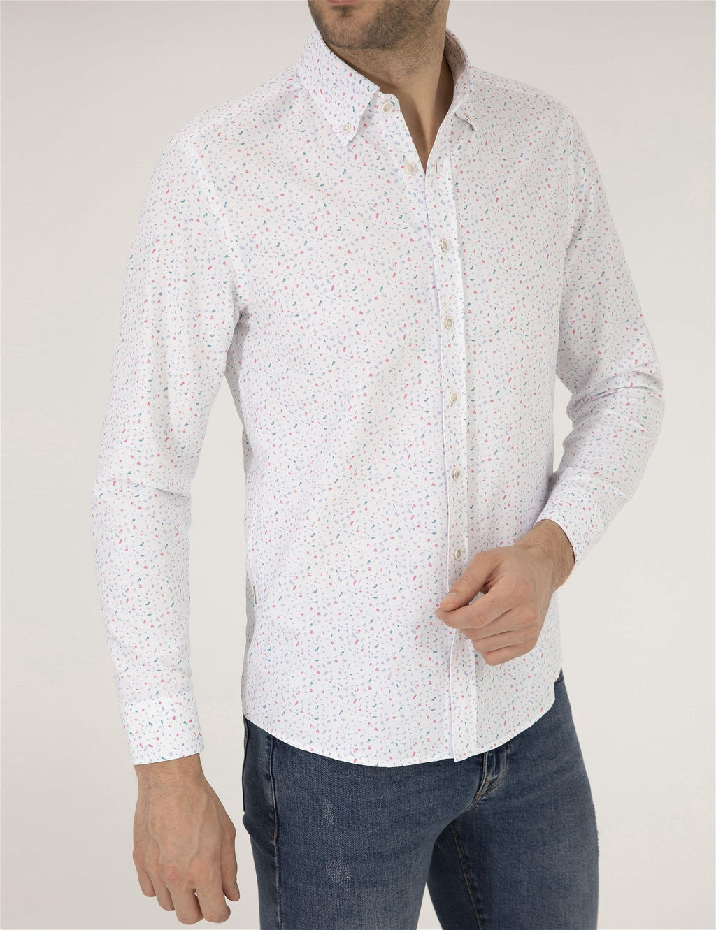 Pembe Slim Fit Uzun Kollu G_mlek - Pierre cardin фото 6