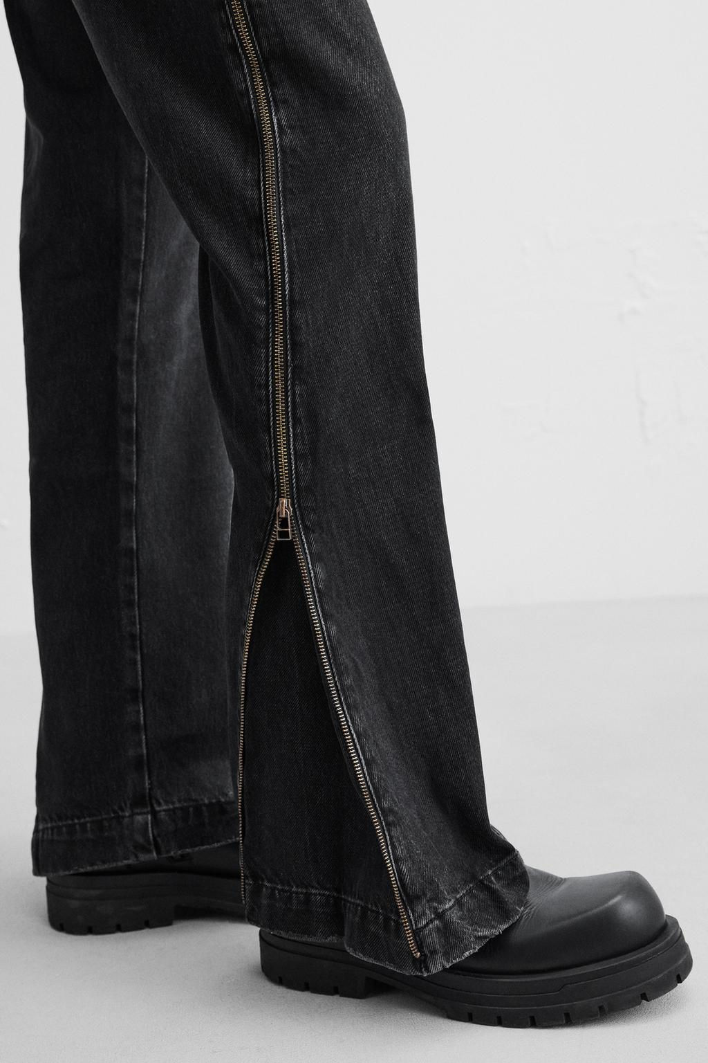FLARE FIT JEANS WITH ZIPS - Zara фото 5