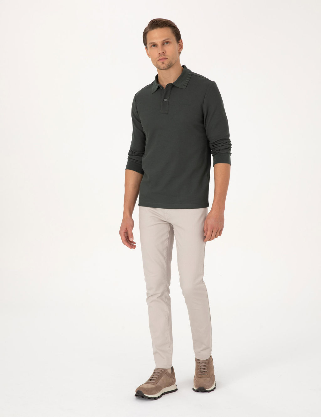 Koyu Haki Slim Fit Sweatshirt - Pierre cardin фото 4