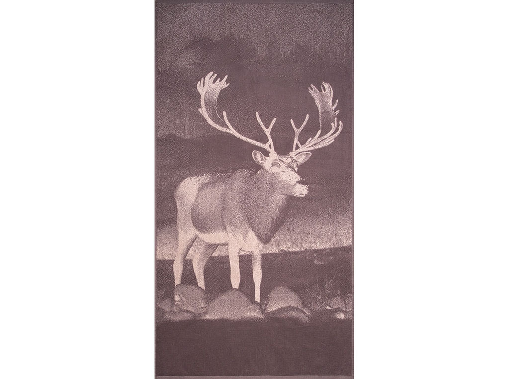 Полотенце махровое 6с102.413ж1 Фото-олень(т.с.мальв1) 81х160см