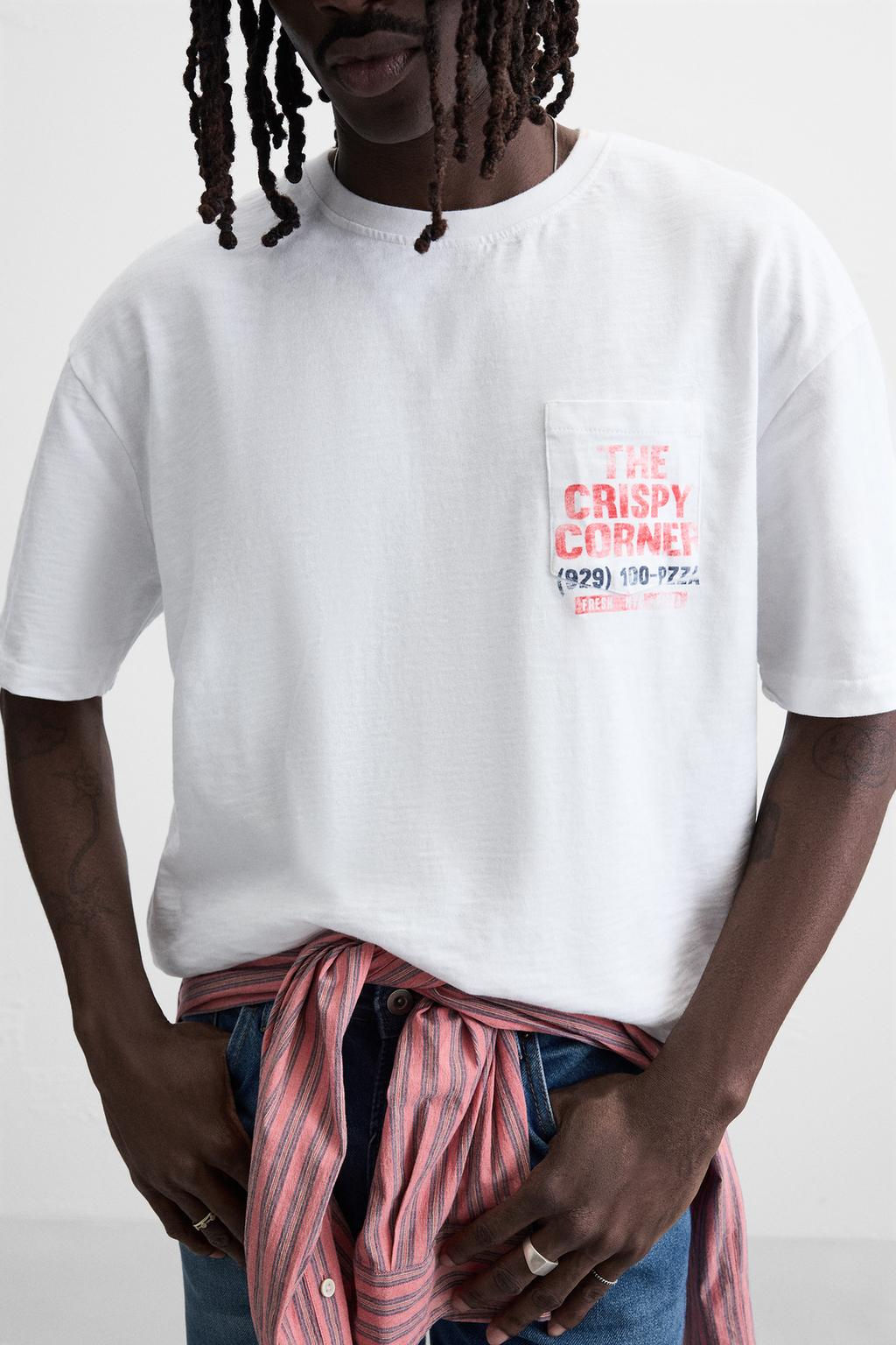 PRINTED T-SHIRT WITH POCKET - Zara фото 5