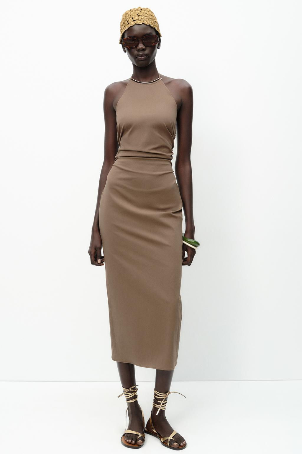 HALTER MIDI DRESS WITH DETAIL