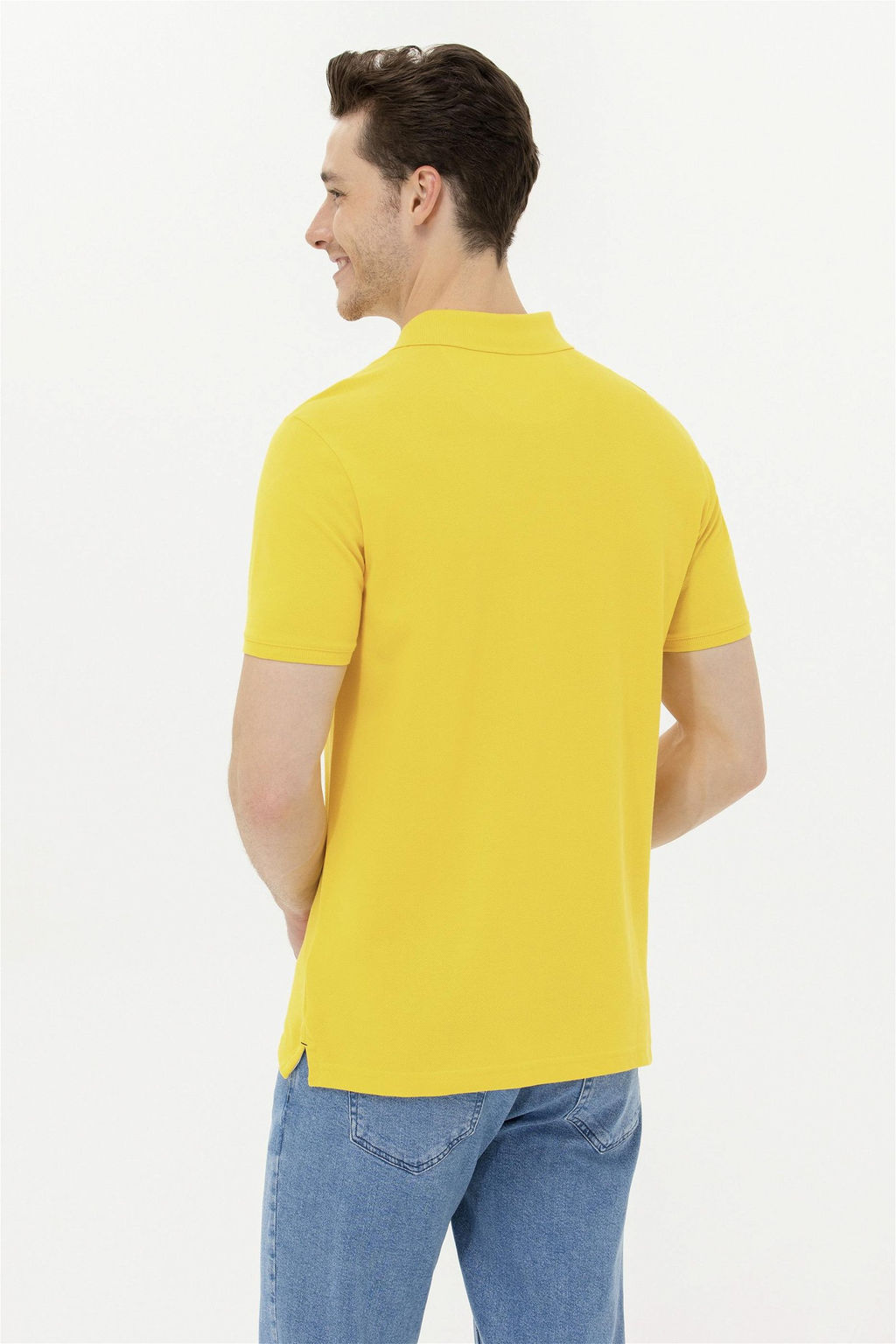 U. S. Polo Assn Мужская темно-желтая базовая футболка с воротником-поло - U.s. polo assn фото 12