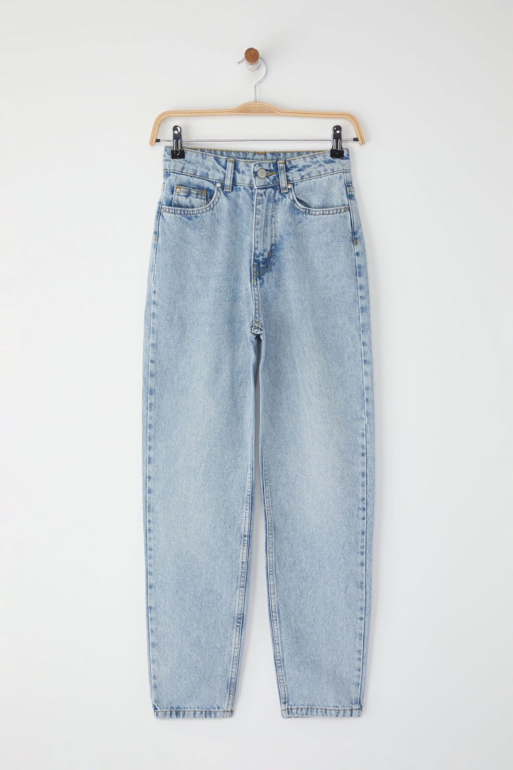 Ac?k Mavi Yuksek Bel Mom Jeans TWOSS25JE00136 - Trendyolmilla фото 6