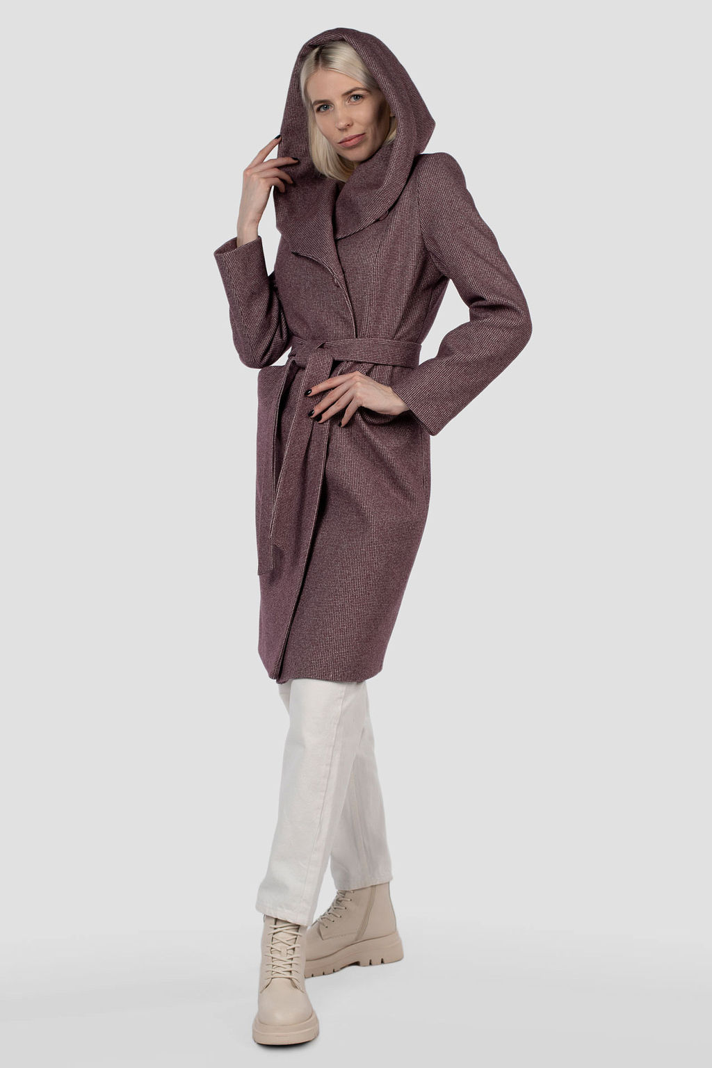 Пальто женское демисезонное (пояс) - El podio фото 2