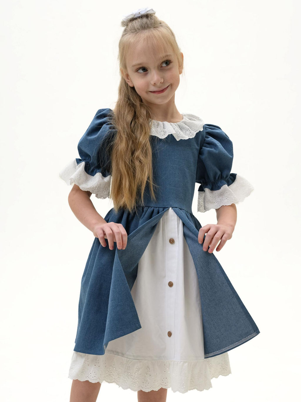 ДЛ 26-5 платье для девочки ЗАБАВА джинс