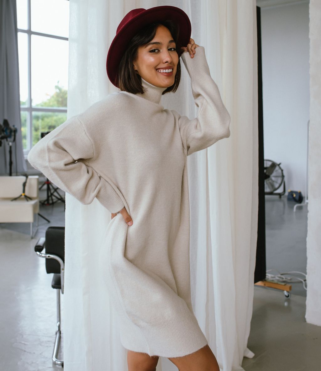 Свитер #КТF8097, светло-бежевый - Dommod фото 3