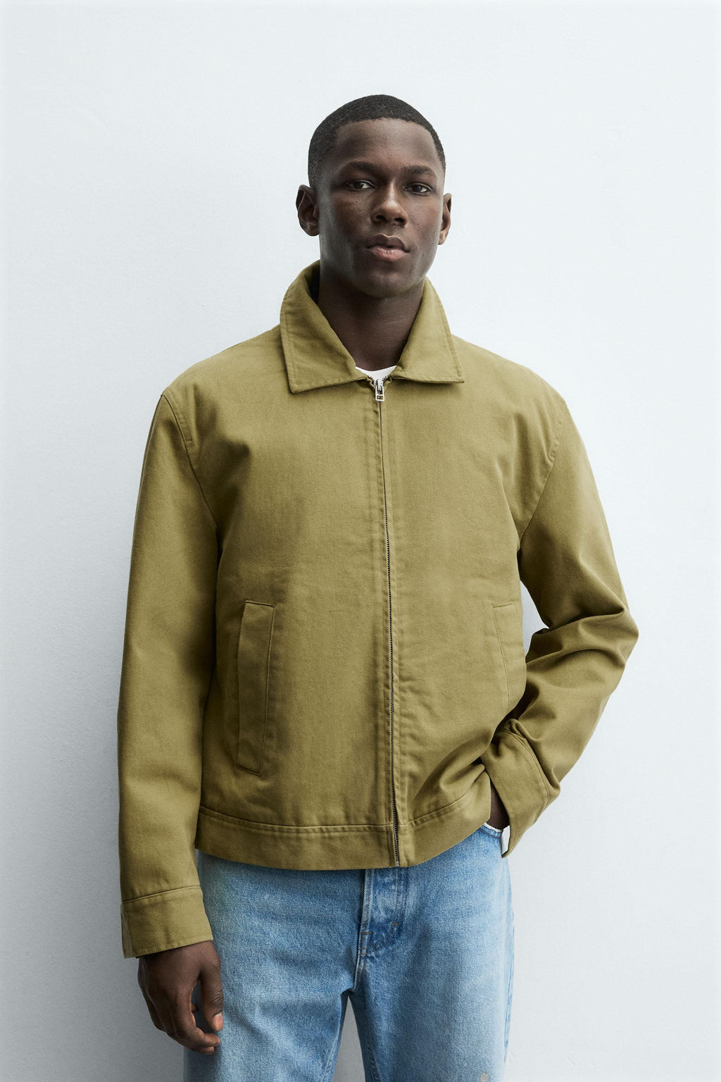 TEXTURED ZIP-UP OVERSHIRT - Zara фото 2