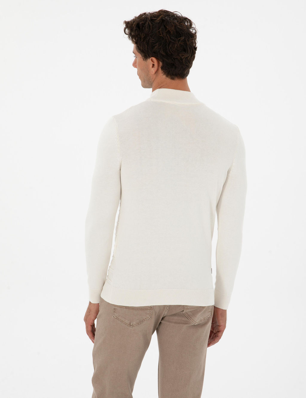 Ekru Slim Fit _eyrek Yaka Triko Kazak - Pierre cardin фото 5