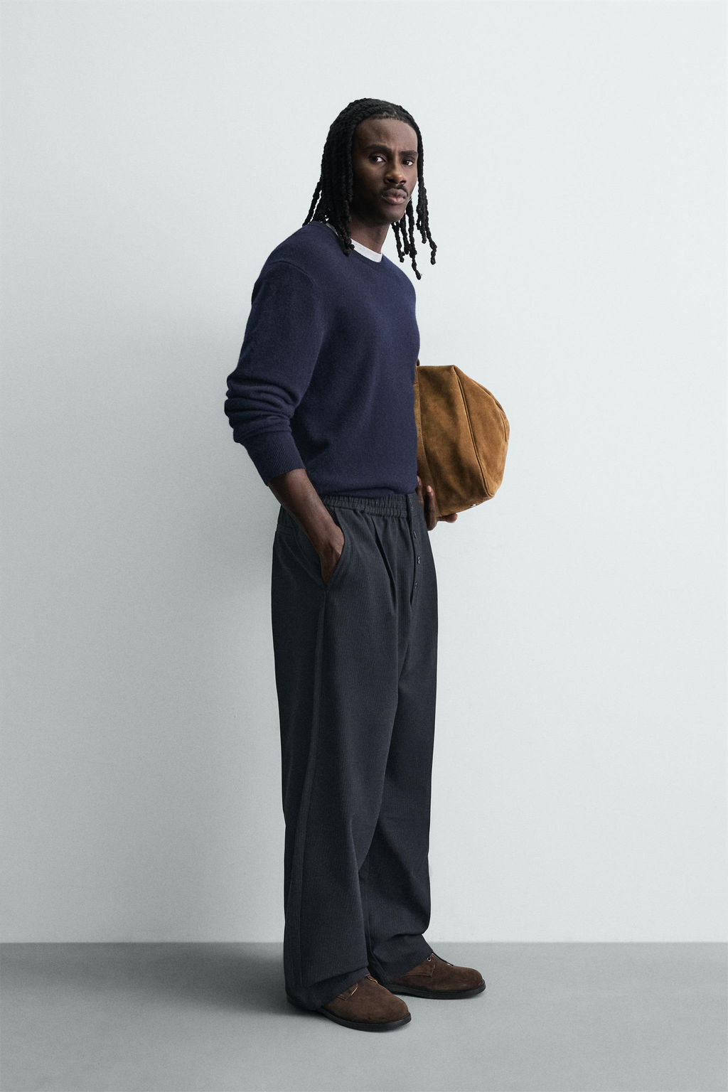 RELAXED FIT PINSTRIPE TROUSERS - Zara фото 4