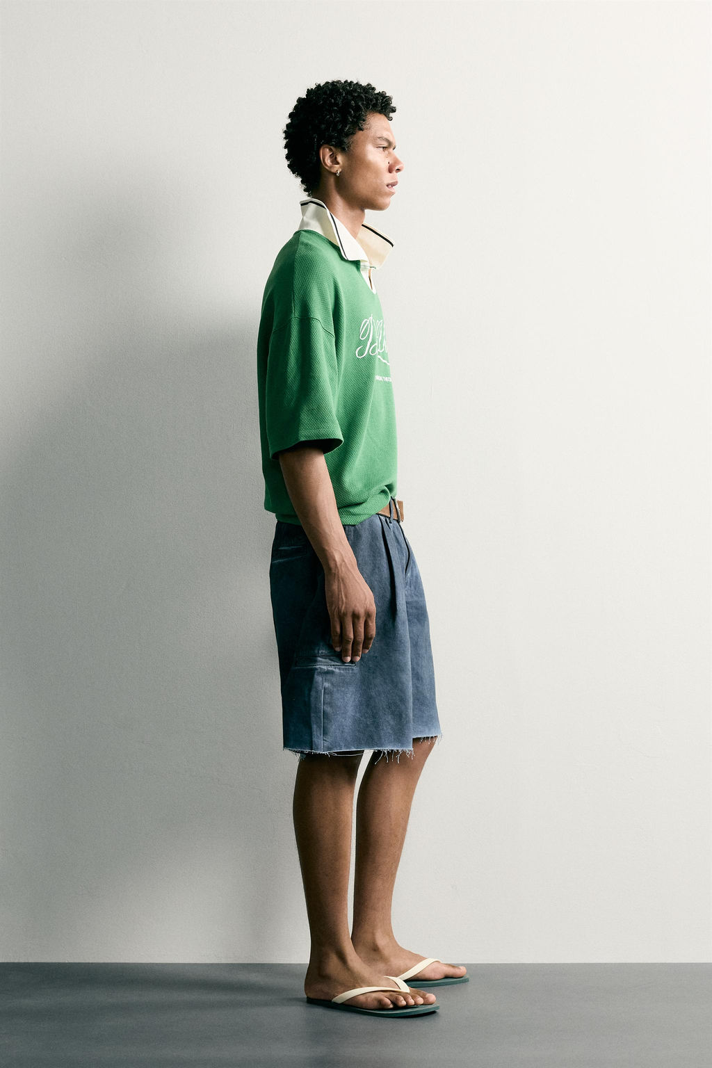 POLO RELAXED FIT F?TBOL RETRO / Verde / Crudo - Zara фото 4