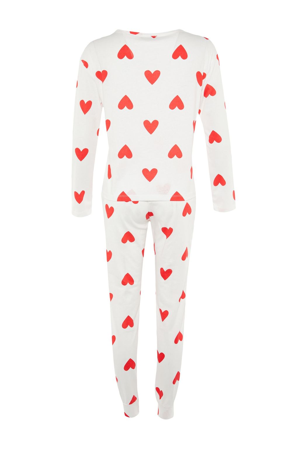 Trendyolmilla Beyaz %100 Pamuklu Kalpli Orme Pijama Tak?m? THMAW21PT0566 фото 19