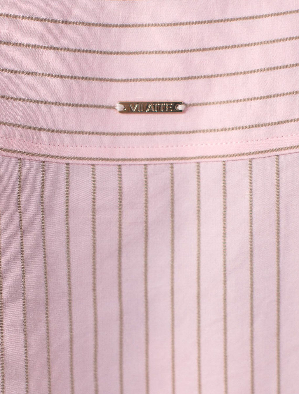 Блузка свободного силуэта в полоску с рукавом 3/4 из эластичного хлопка - Vilatte фото 5