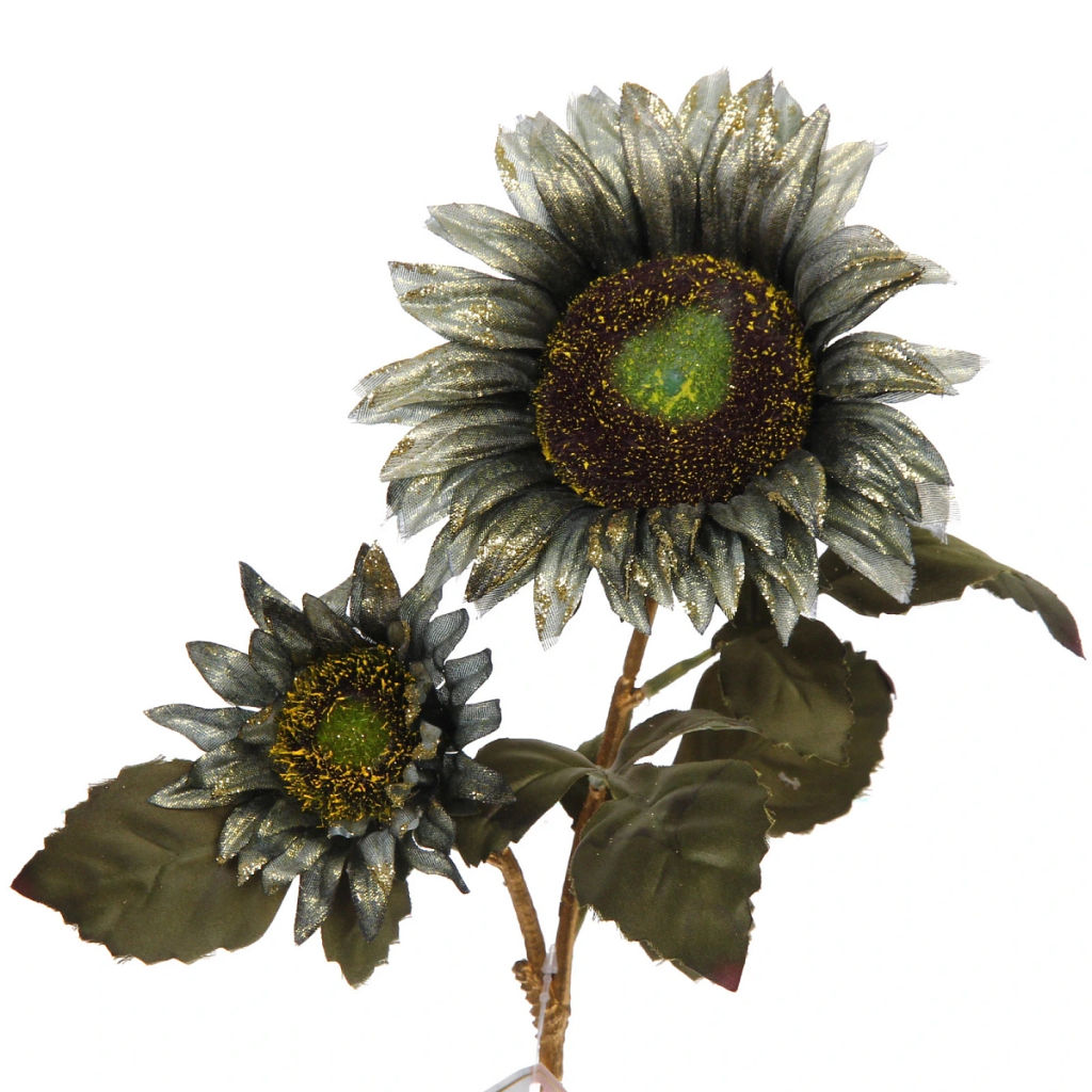 Искусственные цветы "FLOWERS GLAMOUR" 63см Подсолнухи 2 цветка зеленые