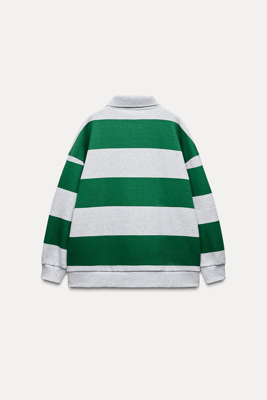 STRIPED FLEECE POLO SHIRT - Zara фото 6
