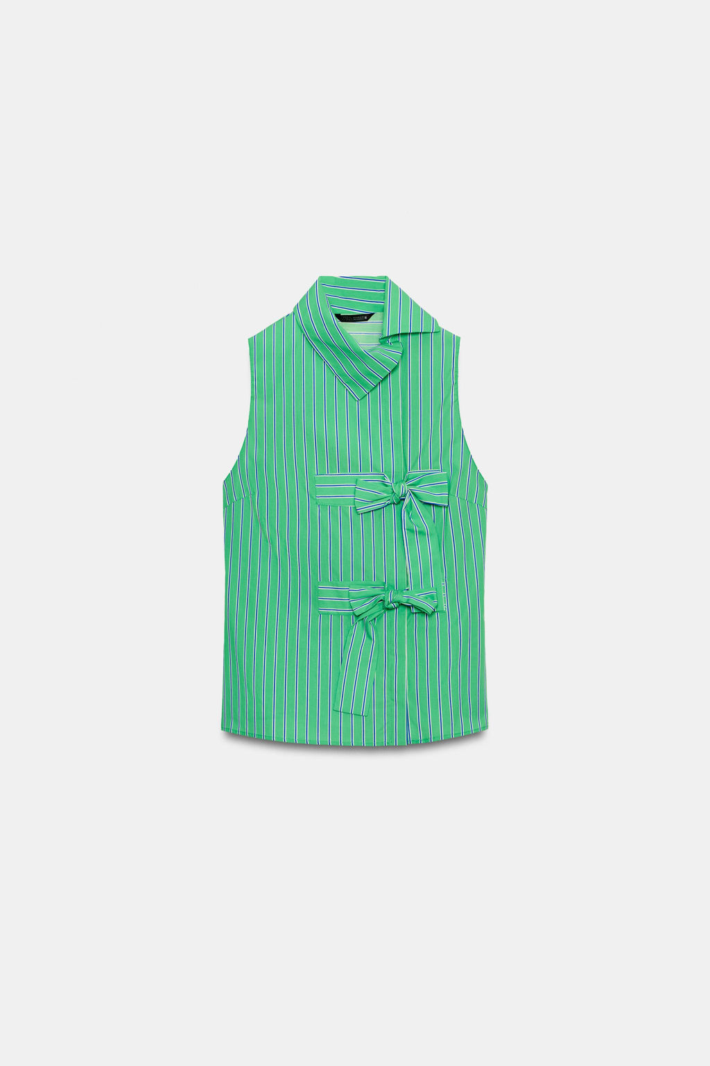 CAMISA RAYAS LAZOS MANGA SISA / Verde / Azul