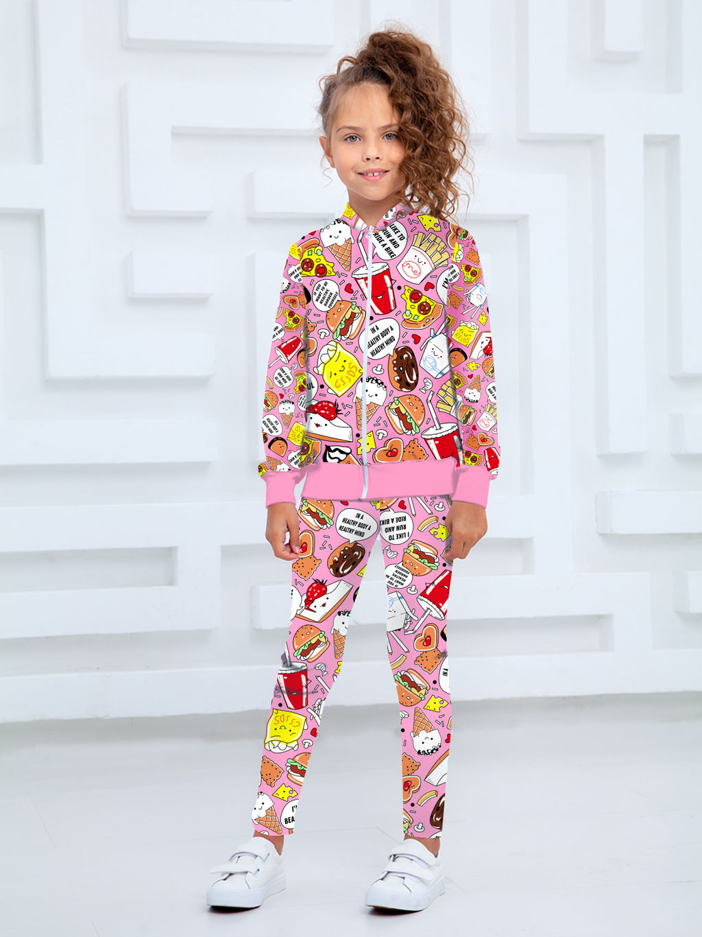 Толстовка "Лето",розовый фастфуд