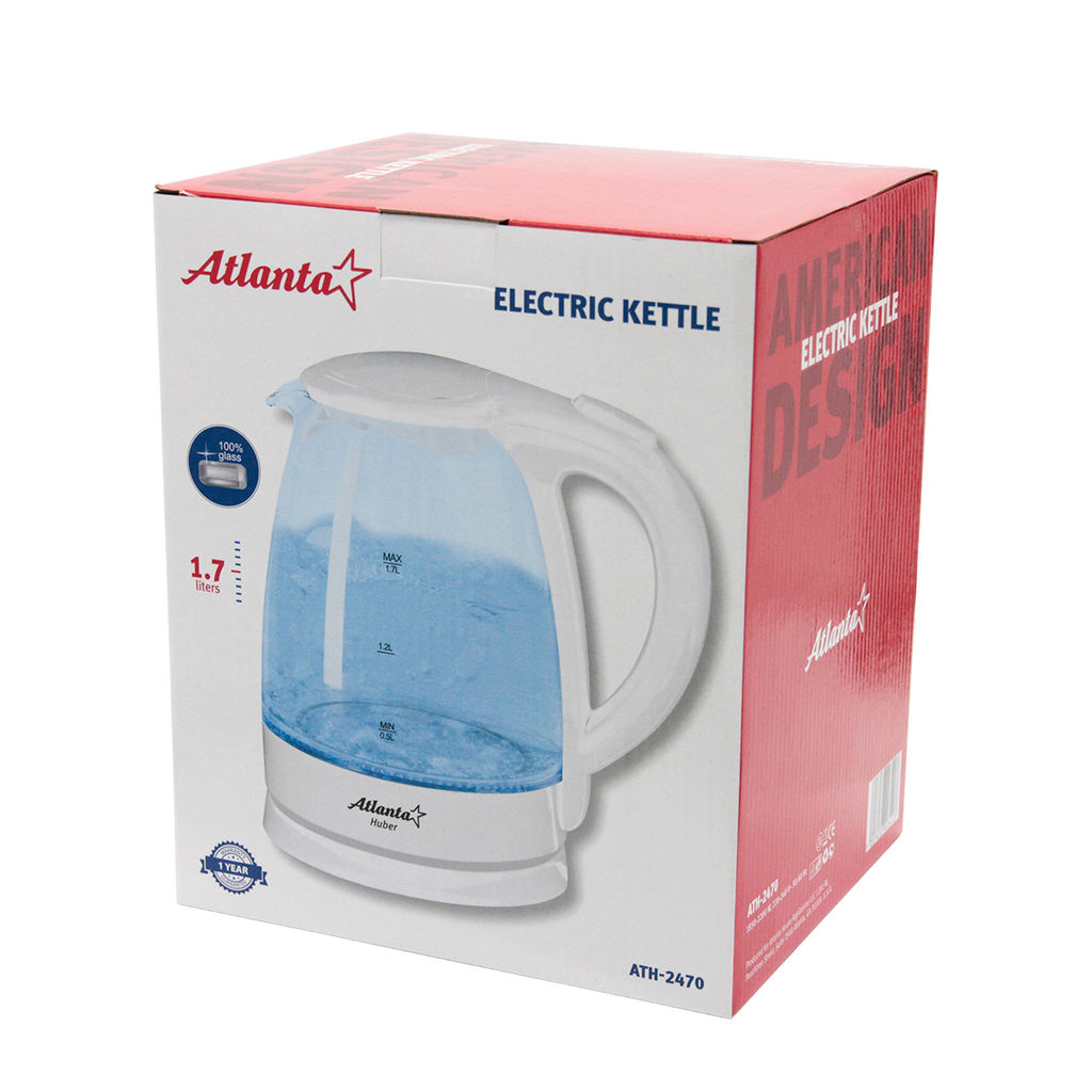 Чайник электрический 1,7 л стеклянный арт. ATH-2470 - Полимербыт фото 5