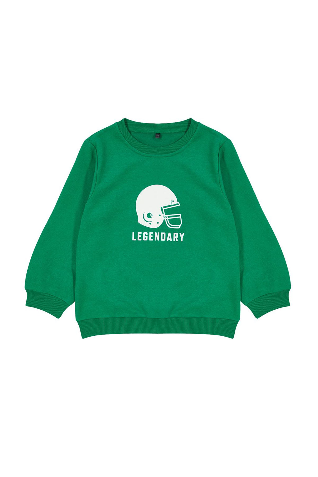 Yesil Unisex Bisiklet Yaka Desenli Orme Sweatshirt TKDAW25SW00005